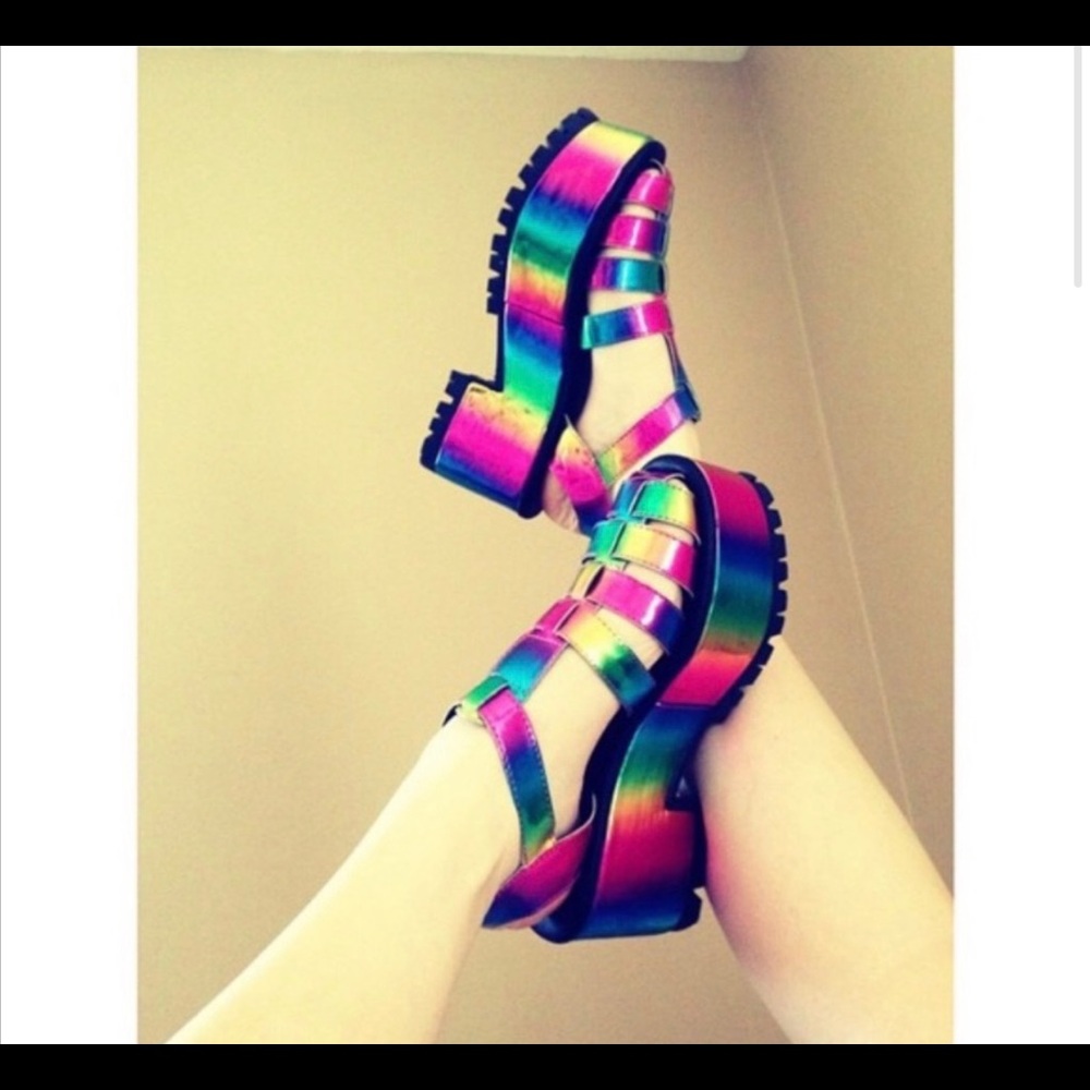 YRU rainbow shoes